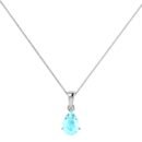 Minimalist Pear Aquamarine Pendant in 18K White Gold (2.25ct)