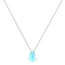 Minimalist Pear Aquamarine Necklace in 18K White Gold (2.25ct)