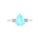 Minimalist Pear Aquamarine and Sparkling Diamond Ring in 18K White Gold (2.25ct)