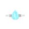 Minimalist Pear Aquamarine and Sparkling Diamond Ring in 18K White Gold (2.25ct)