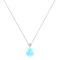 Minimalist Pear Aquamarine and Sparkling Diamond Necklace in 18K White Gold (2.25ct)