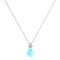 Minimalist Pear Aquamarine and Sparkling Diamond Necklace in 18K White Gold (2.25ct)
