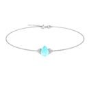Minimalist Pear Aquamarine and Sparkling Diamond Bracelet in 18K White Gold (2.25ct)