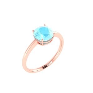 Aquamarine Ring in 18K Gold Dubai – Azure Serenity Minimalist Gold Ring UAE