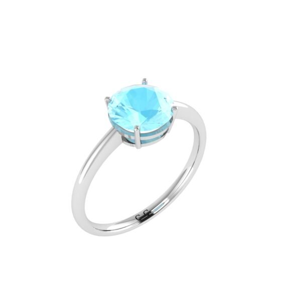 Aquamarine Ring in 18K Gold Dubai – Azure Serenity Minimalist Gold Ring UAE