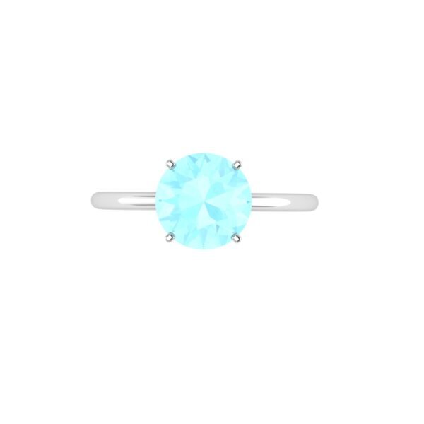 Aquamarine Ring in 18K Gold Dubai – Azure Serenity Minimalist Gold Ring UAE