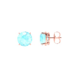 Azure Bliss Round Aquamarine Earrings in 18k Gold