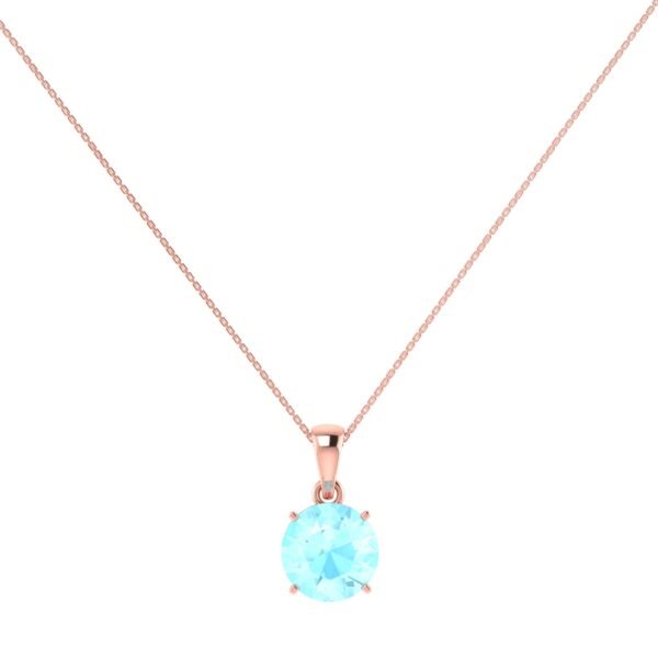 Azure Dreams Round Aquamarine Pendant in 18K Gold