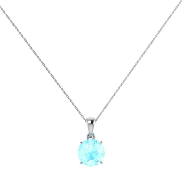 Aquamarine Pendant in 18K Gold Dubai – Azure Dreams Round Aquamarine Pendant UAE