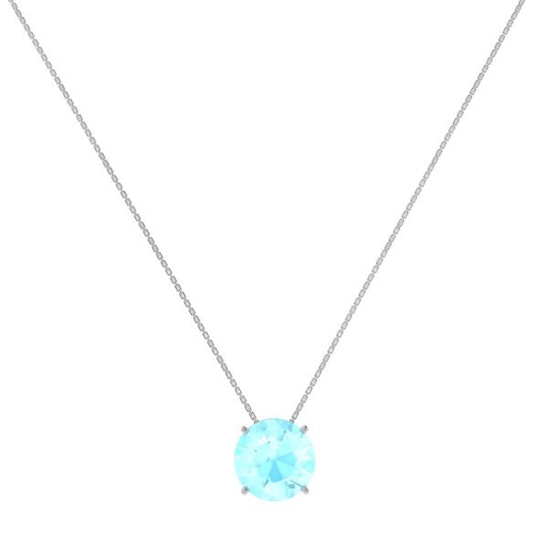 18k Gold Aquamarine Serenity Necklace in 18K Gold