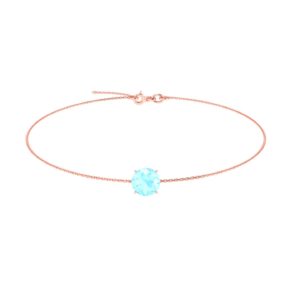 Oceanic Elegance Round Aquamarine Bracelet in 18k Gold