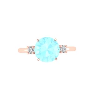 Diamond Adorned Aquamarine Elegance Ring in 18K Gold