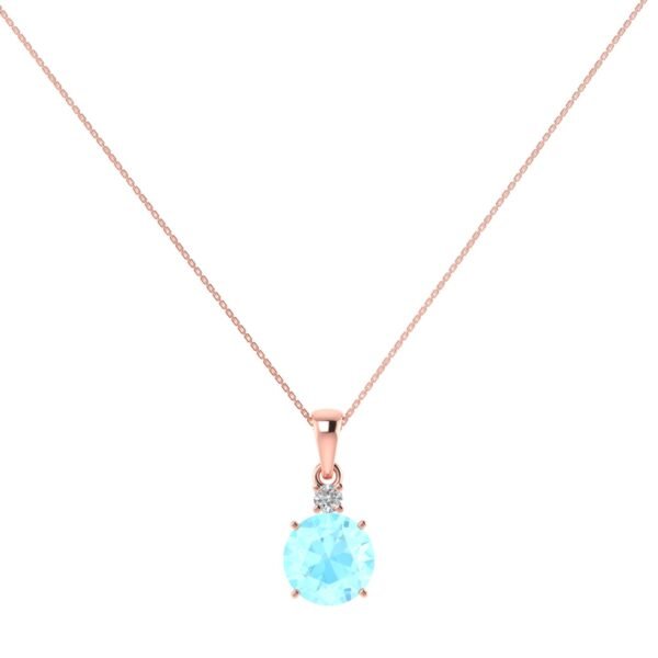 Diamond Cascade Aquamarine Pendant in 18K Gold