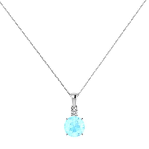 Diamond Cascade Aquamarine Pendant in 18K Gold