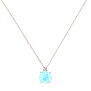 Aquamarine Brilliance 18k Gold Necklace with Diamond Accents