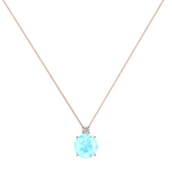 Aquamarine Brilliance 18k Gold Necklace with Diamond Accents
