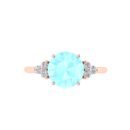 Triple Diamond Aquamarine Splendor Ring in 18K Gold