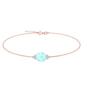 Trinity Sparkle Oceanic Elegance Aquamarine Bracelet in 18k Gold