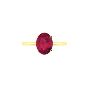 Minimalist Oval Ruby Ring in 18K Yellow Gold (3.15ct)