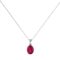 Minimalist Oval Ruby Pendant in 18K White Gold (3.15ct)