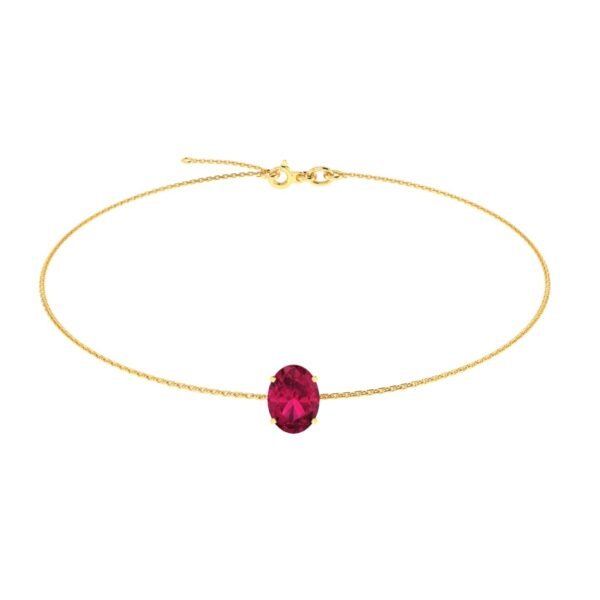 Minimalist Oval Ruby Bracelet in 18K Yellow Gold (3.15ct)