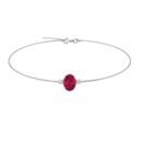 Minimalist Oval Emerald Pendant in 18K White Gold (0.28ct)
