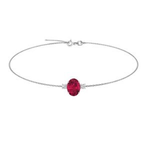 Minimalist Oval Emerald Pendant in 18K White Gold (0.28ct)