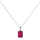 Minimalist Emerald-Cut Ruby Pendant in 18K White Gold (3.15ct)