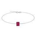 Minimalist Emerald-Cut Ruby Bracelet in 18K White Gold (3.15ct)