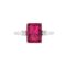 Minimalist Emerald-Cut Ruby Ring with Elegant Diamond Side Accents in 18K White Gold (3.15ct)