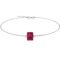 Minimalist Emerald-Cut Ruby Bracelet with Elegant Diamond Side Accents in 18K White Gold (3.15ct)