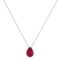 Minimalist Pear Ruby Necklace in 18K White Gold (3.15ct)