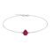 Minimalist Pear Ruby and Sparkling Diamond Bracelet in 18K White Gold (3.15ct)