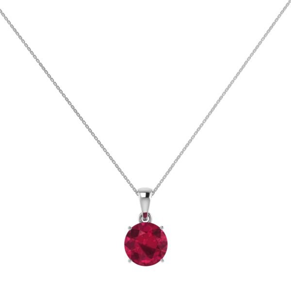 Royal Crimson Round Ruby Pendant in 18K Gold
