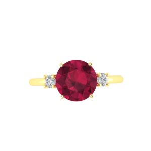 Diamond Accent Ruby Brilliance Ring in 18K Gold