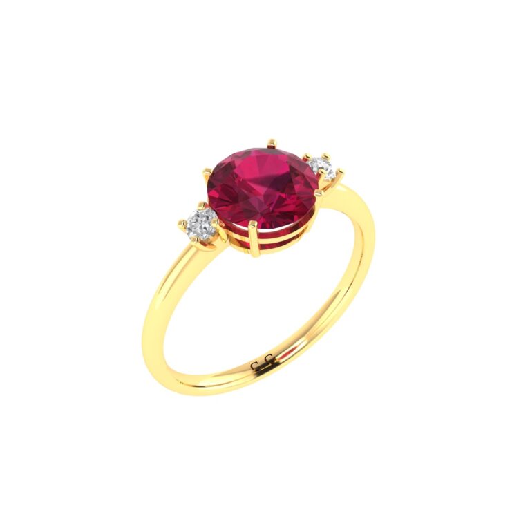 Diamond Accent Ruby Brilliance Ring in 18K Gold