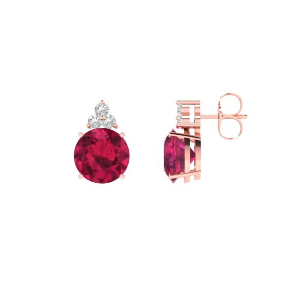 Opulent Ruby Diamond Cascade Earrings in 18k Gold