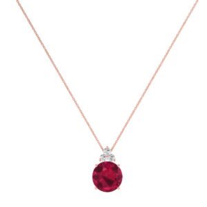 Trinity Sparkle Ruby Necklace in 18k Gold