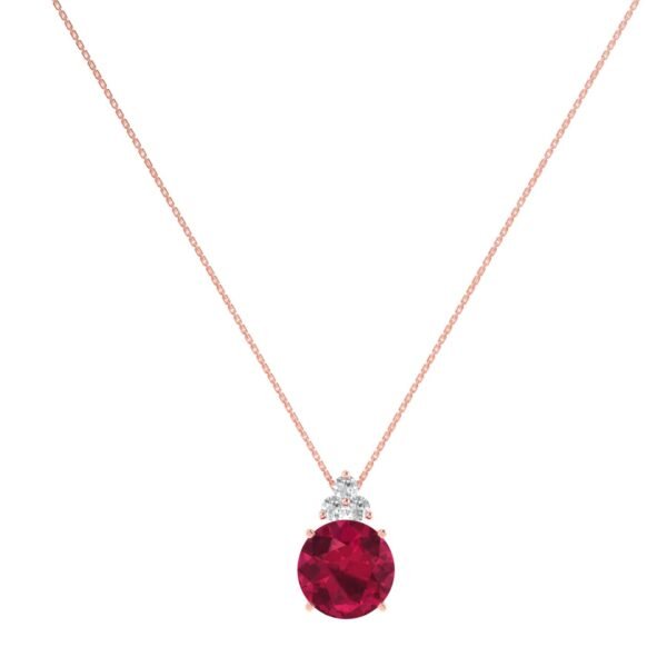 Trinity Sparkle Ruby Necklace in 18k Gold