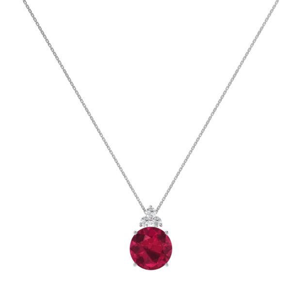Trinity Sparkle Ruby Necklace in 18k Gold