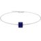 Minimalist Emerald-Cut Blue Sapphire Bracelet with Elegant Diamond Side Accents in 18K White Gold (3.15ct)