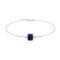 Trio Minimalist Emerald-Cut Blue Sapphire Bracelet with Elegant Diamond Side Accents in 18K White Gold (3.15ct)