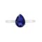 Minimalist Pear Blue Sapphire Ring in 18K White Gold (3.15ct)