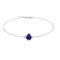 Minimalist Pear Blue Sapphire and Sparkling Diamond Bracelet in 18K White Gold (3.15ct)