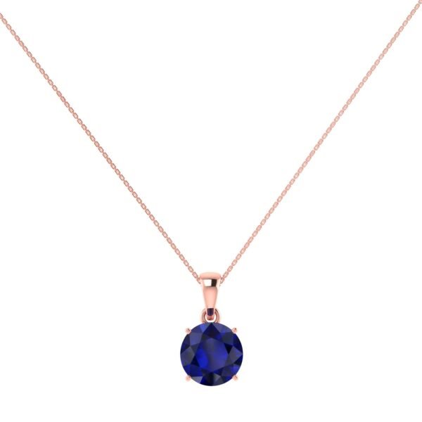 Sapphire Serenity Round Blue Sapphire Pendant in 18K Gold