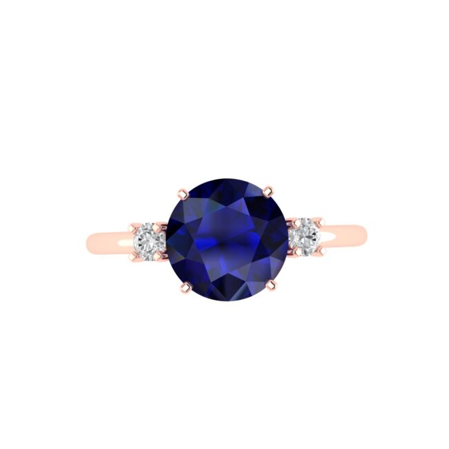 Diamond Accent Blue Sapphire Brilliance Ring in 18K Gold