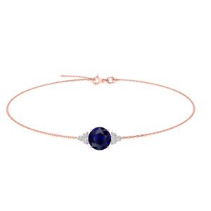Trinity Sparkle Azure Elegance Blue Sapphire Bracelet in 18k Gold