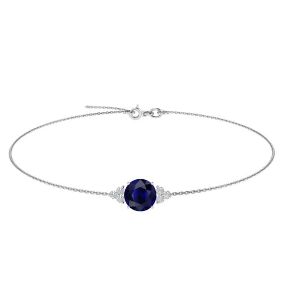 Trinity Sparkle Azure Elegance Blue Sapphire Bracelet in 18k Gold