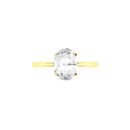 Minimalist Oval White Topaz Ring in 18K Yellow Gold (3.5ct)