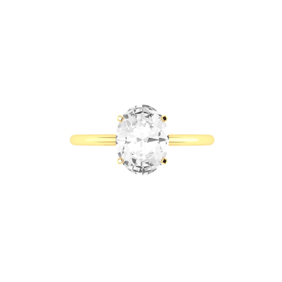 Minimalist Oval White Topaz Ring in 18K Yellow Gold (3.5ct)